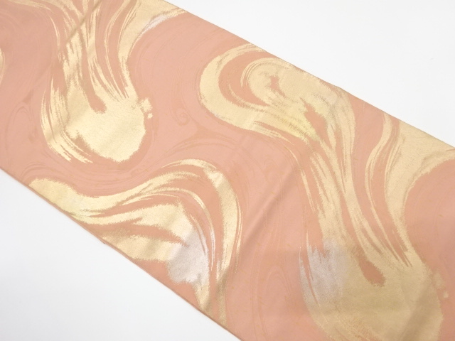JAPANESE KIMONO / ANTIQUE FUKURO OBI / SILK / WOVEN MARBLE